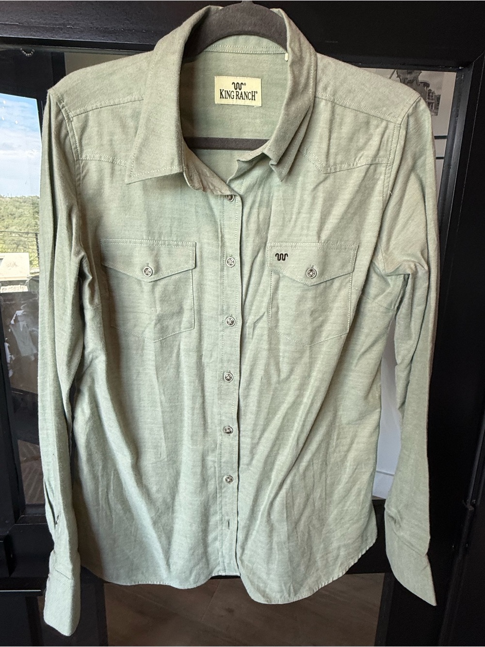 King Ranch Women's Sage Green Button-Down Shirt